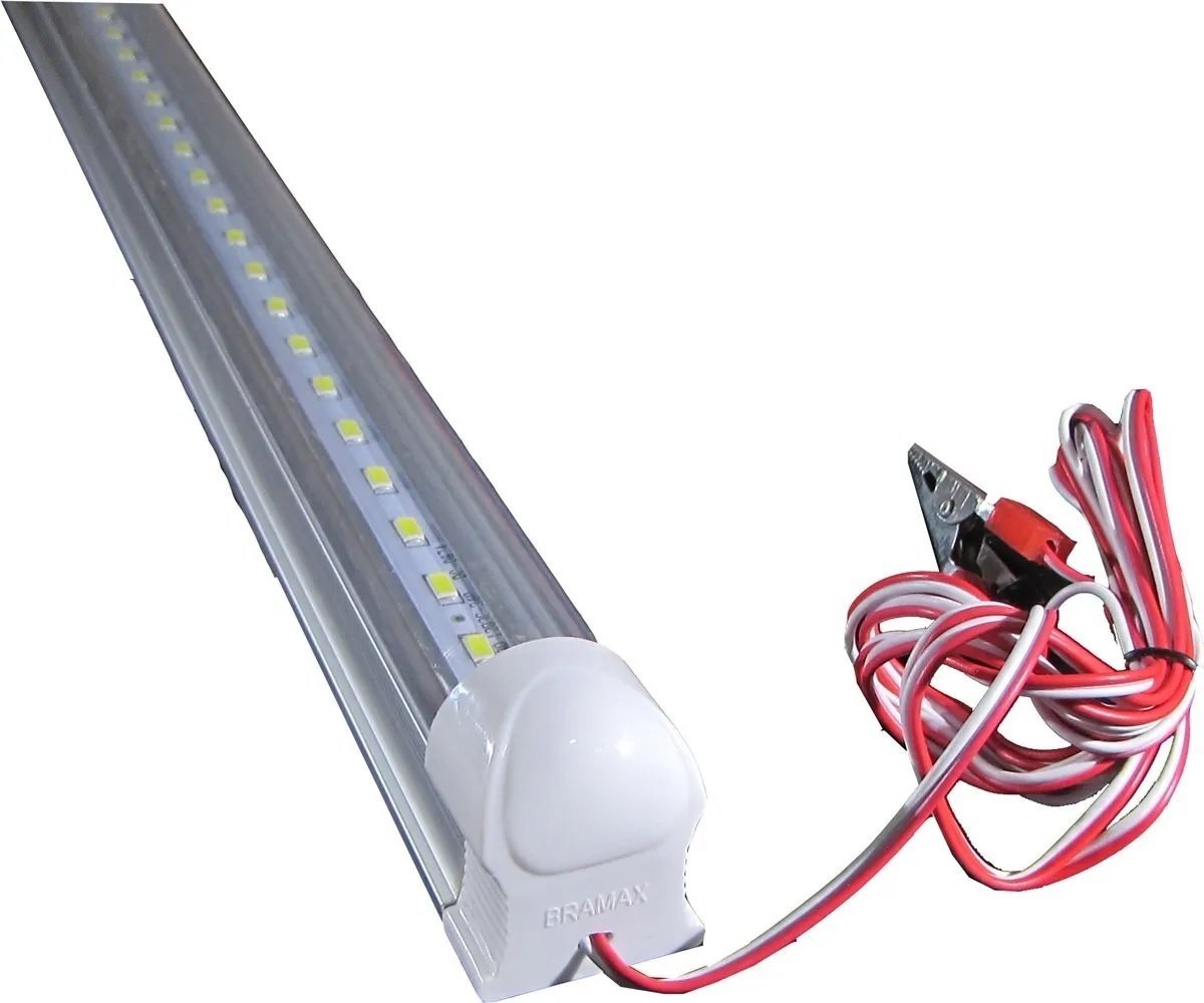 LISTON DE LED 12V 36 LEDS C/CABLE Y PINZAS BRAMAX
